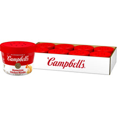 Campbell's Homestyle Chicken Noodle Soup bowl, microwave-ready, quick comfort for lunch.