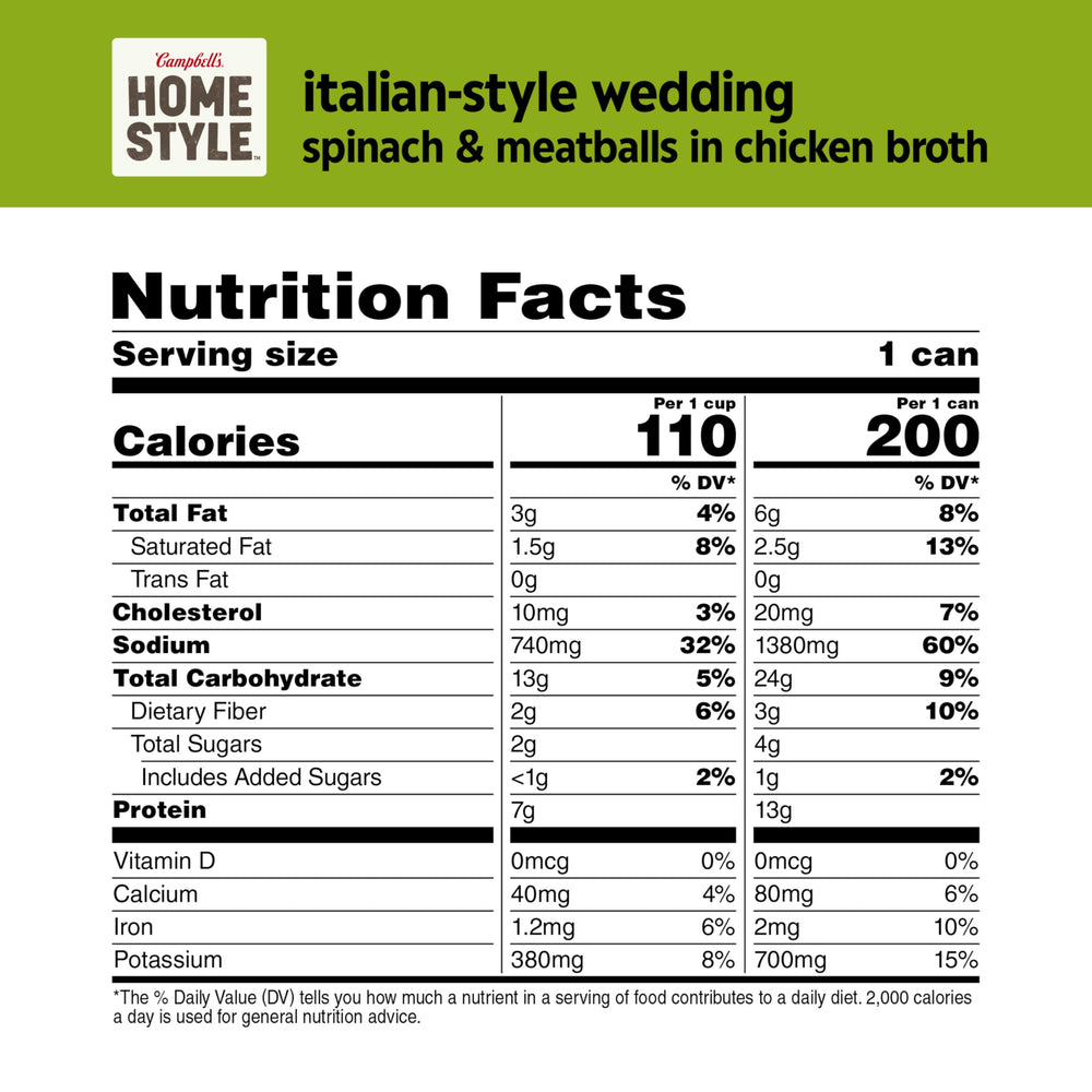 Steaming bowl of Campbell's Homestyle Italian Wedding Soup for comforting flavor