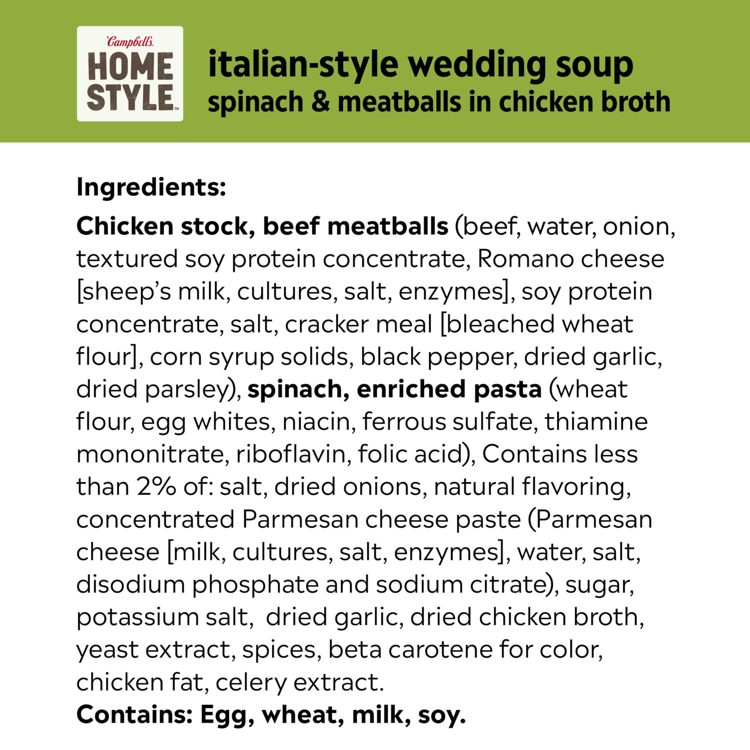 Open Campbell's Homestyle Italian Wedding Soup can ready in minutes