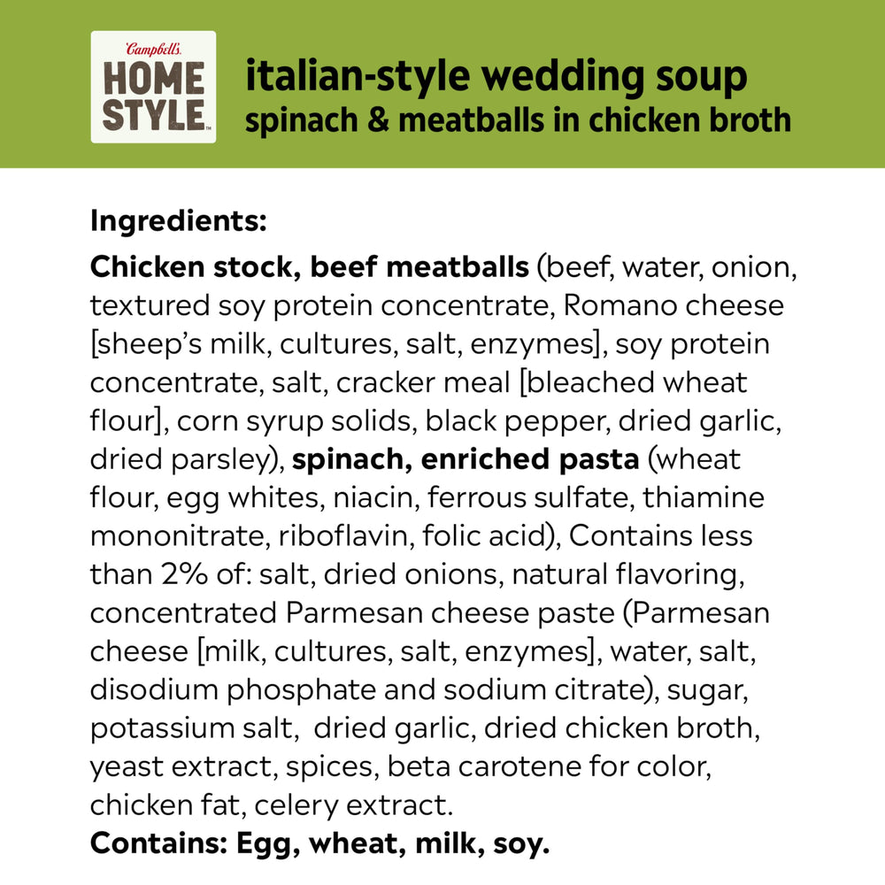 Romano cheese topping on Campbell's Homestyle Italian Wedding Soup