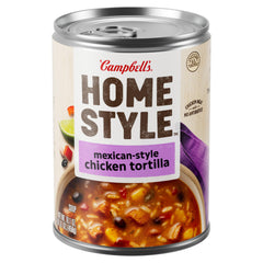 Campbell's Homestyle Mexican-Style Chicken Tortilla Soup can ready-to-heat comfort