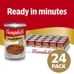 Campbell's Pork and Beans plate with cornbread convenient family option.
