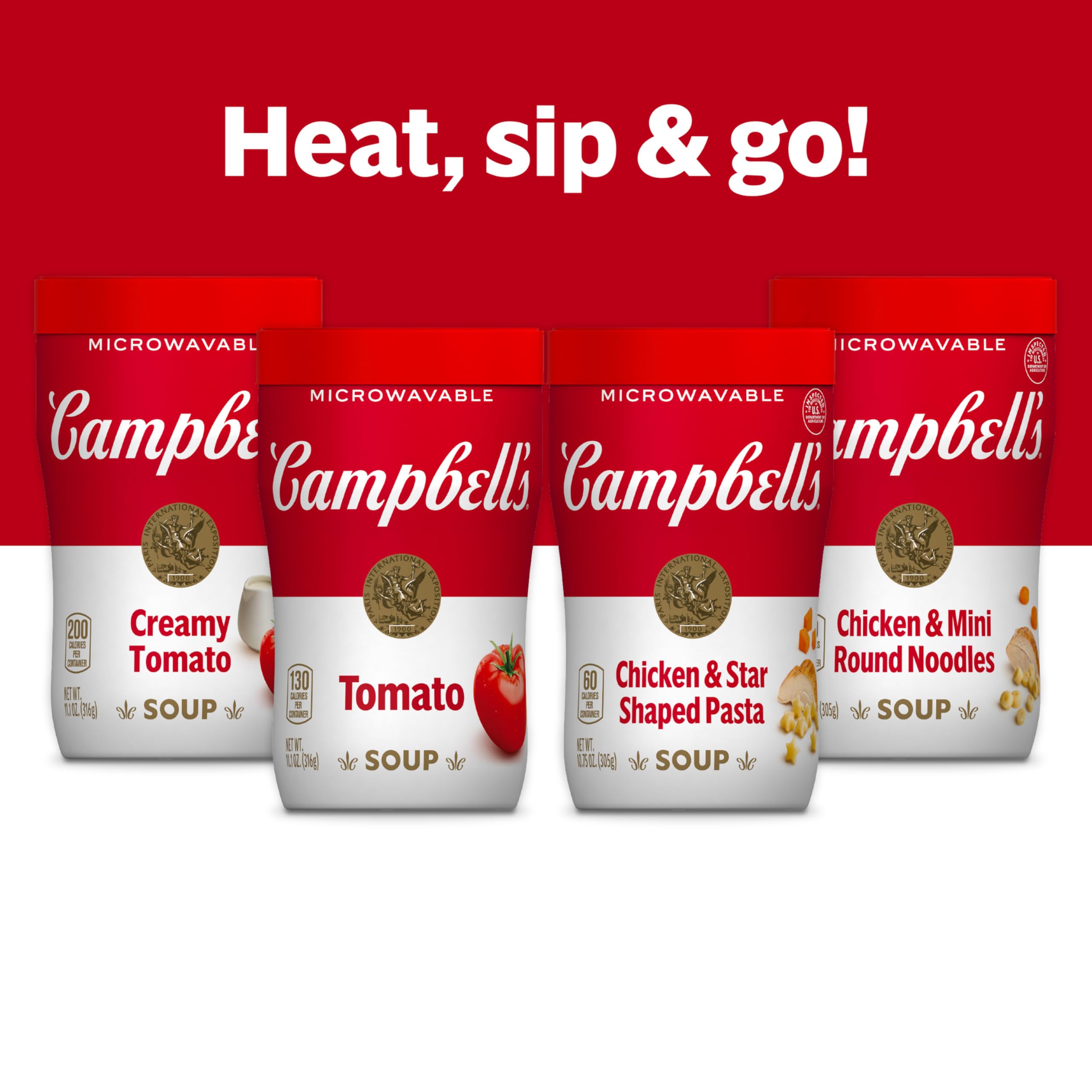 Campbell's Sipping Soup serving shot suggests a fun, portable snack.