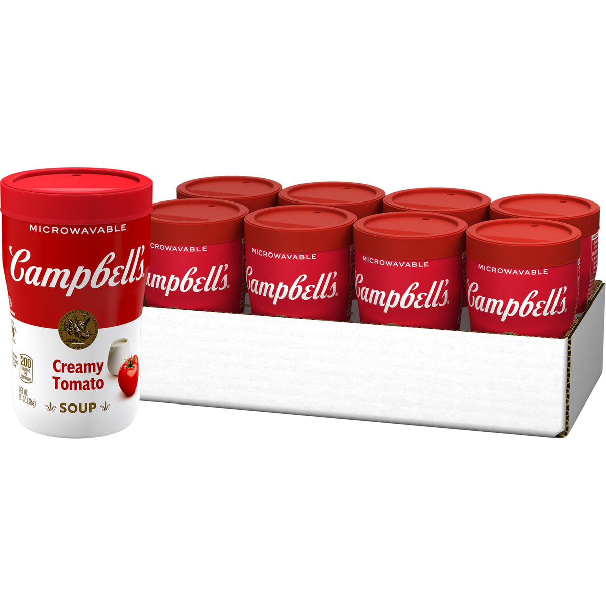 Campbell's Sipping Soup Creamy Tomato cup ready to enjoy on the go