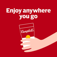 Campbell’s Sipping Soup held as an on-the-go snack in hand.