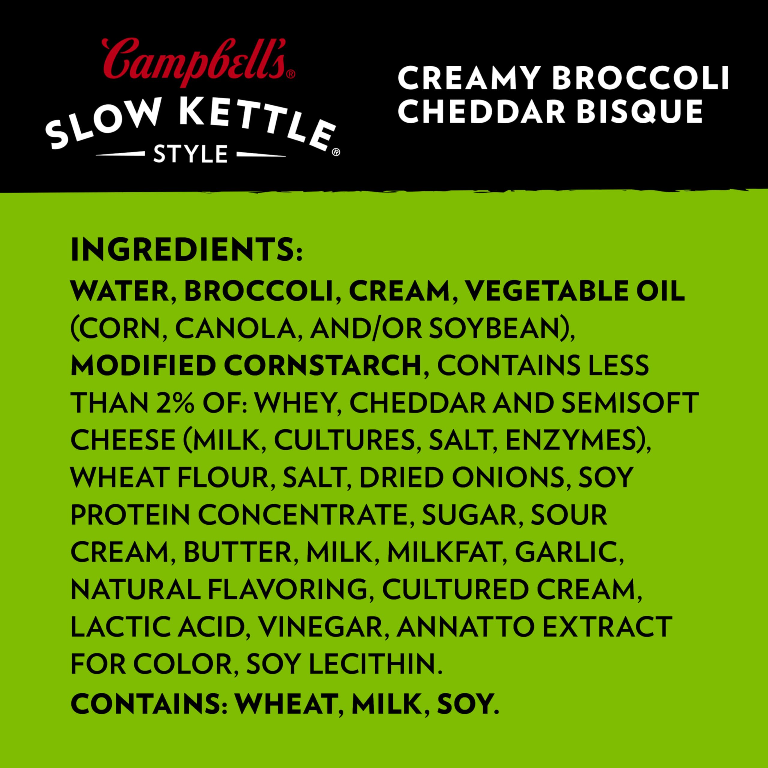 Microwave-safe bowl with Campbell's Slow Kettle bisque ready in minutes.