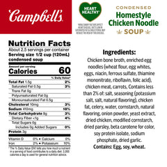 Campbell's soup cans stacked in a pantry display for convenient meals