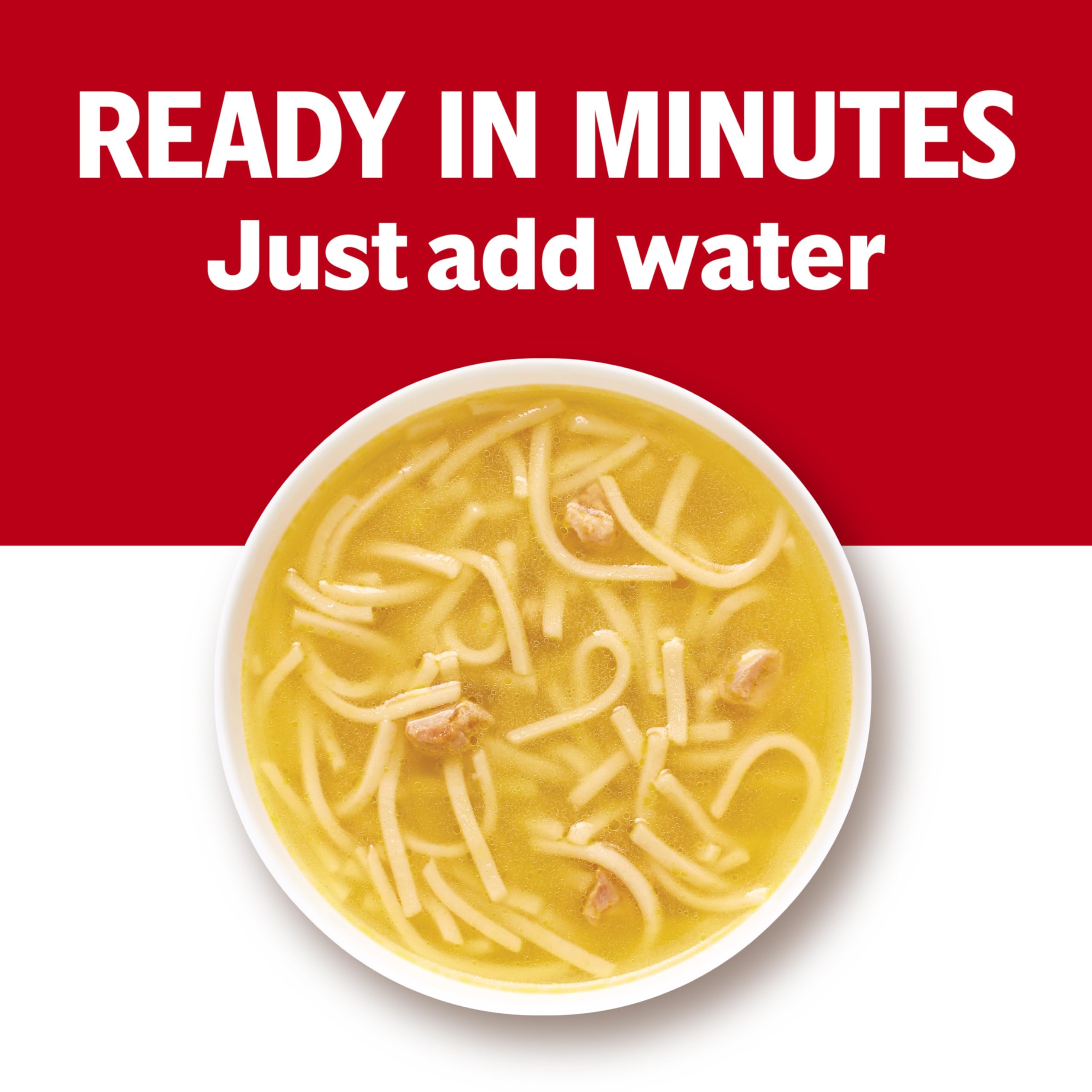 Campbell's soup with spoon and herbs, inviting customizable flavor twists.
