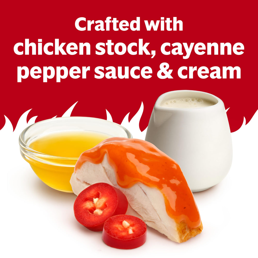 Campbell's label highlights non-BPA lining and recyclable packaging.