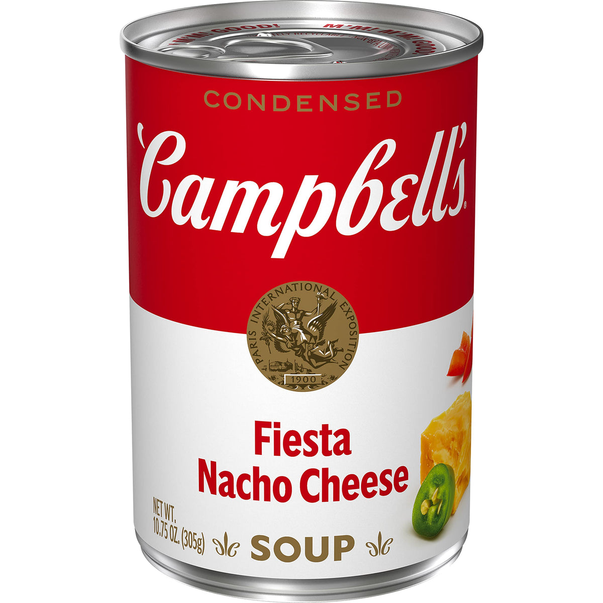 Campbell's Spicy Nacho Cheese Soup can front, ready for quick weeknight meals.
