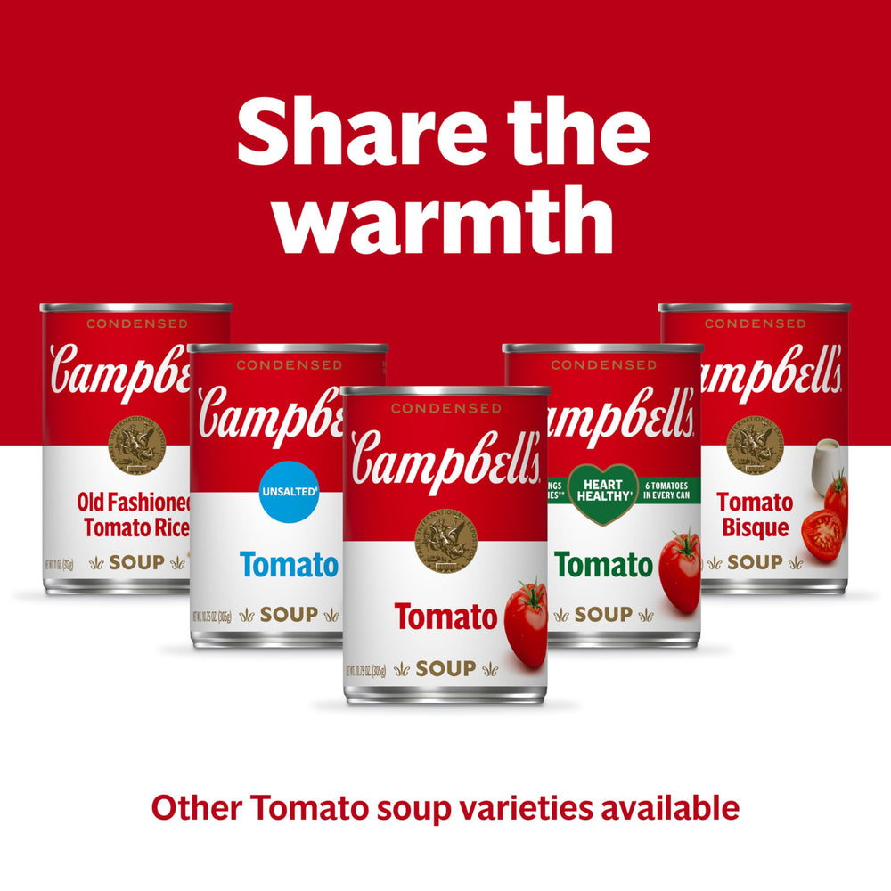 Campbell's Tomato Soup with Goldfish crackers topping for kid-friendly customization.