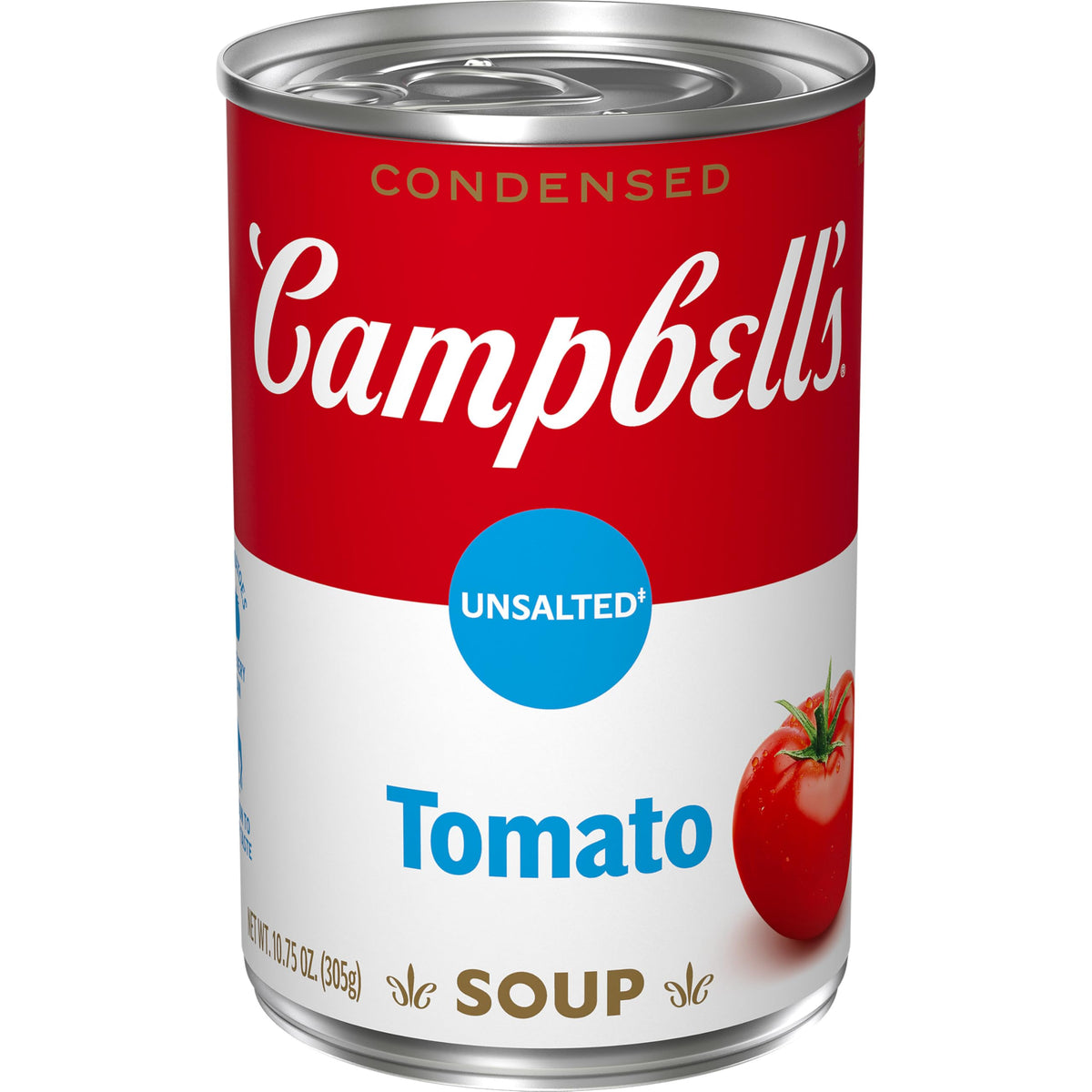 Campbell's Unsalted Tomato Soup can, a comforting pantry staple