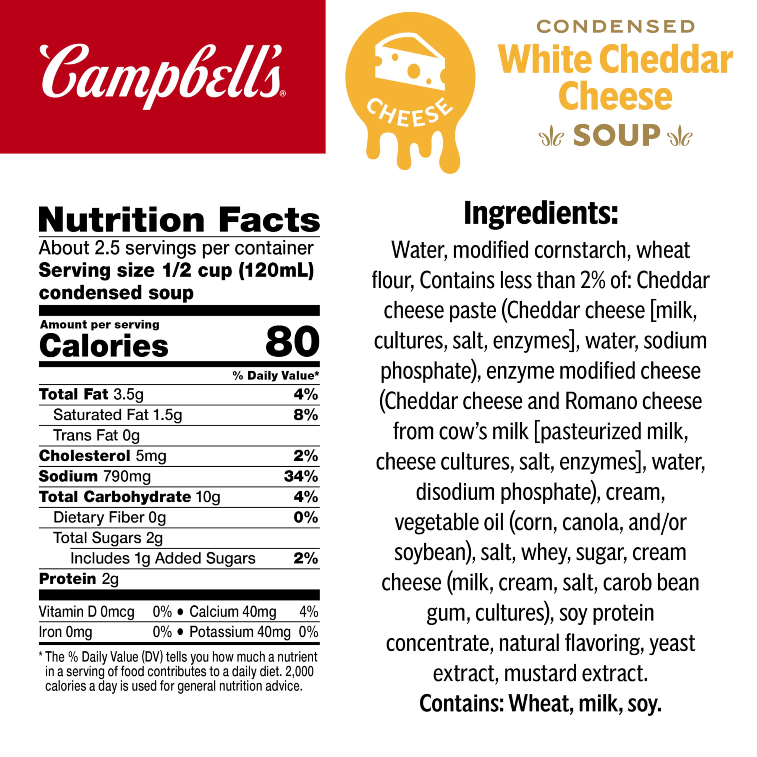 Campbell's White Cheddar Soup microwave-ready cup, quick comfort in minutes.