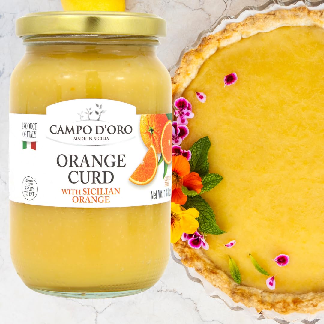CAMPO D'ORO orange curd packaging, product of Italy and 100% natural