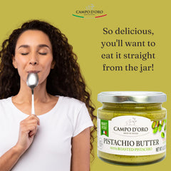 CAMPO D'ORO Pistachio Butter Spread on croissant delivers luxurious aroma and silky bite