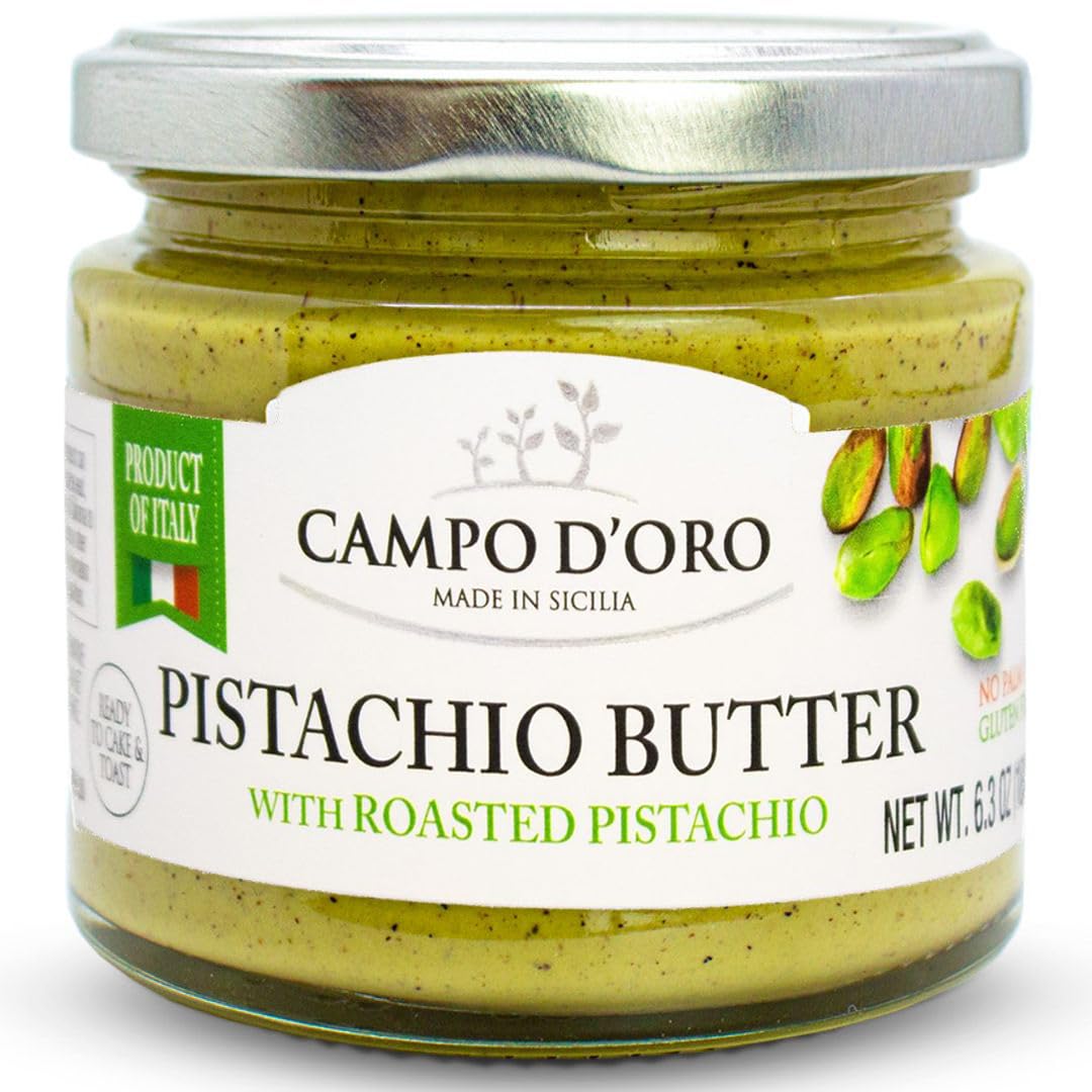 CAMPO D'ORO Pistachio Butter Spread on toast reveals creamy, nutty breakfast goodness