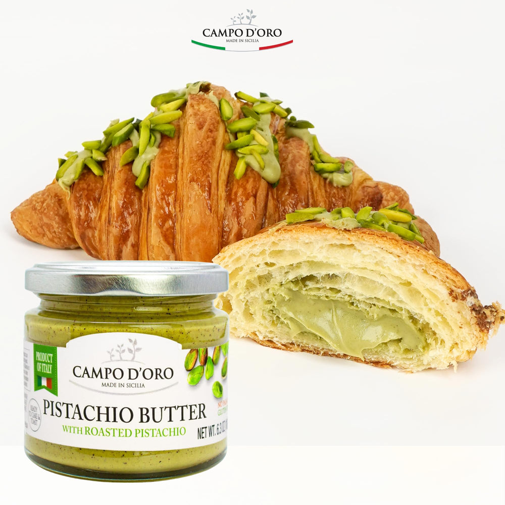 Campo D'Oro two-pack pistachio cream butter ideal for sharing and desserts.