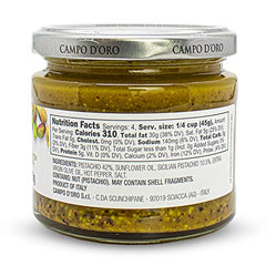 Campo D'Oro Pistachio Pesto Paste close-up shows creamy, indulgent texture.