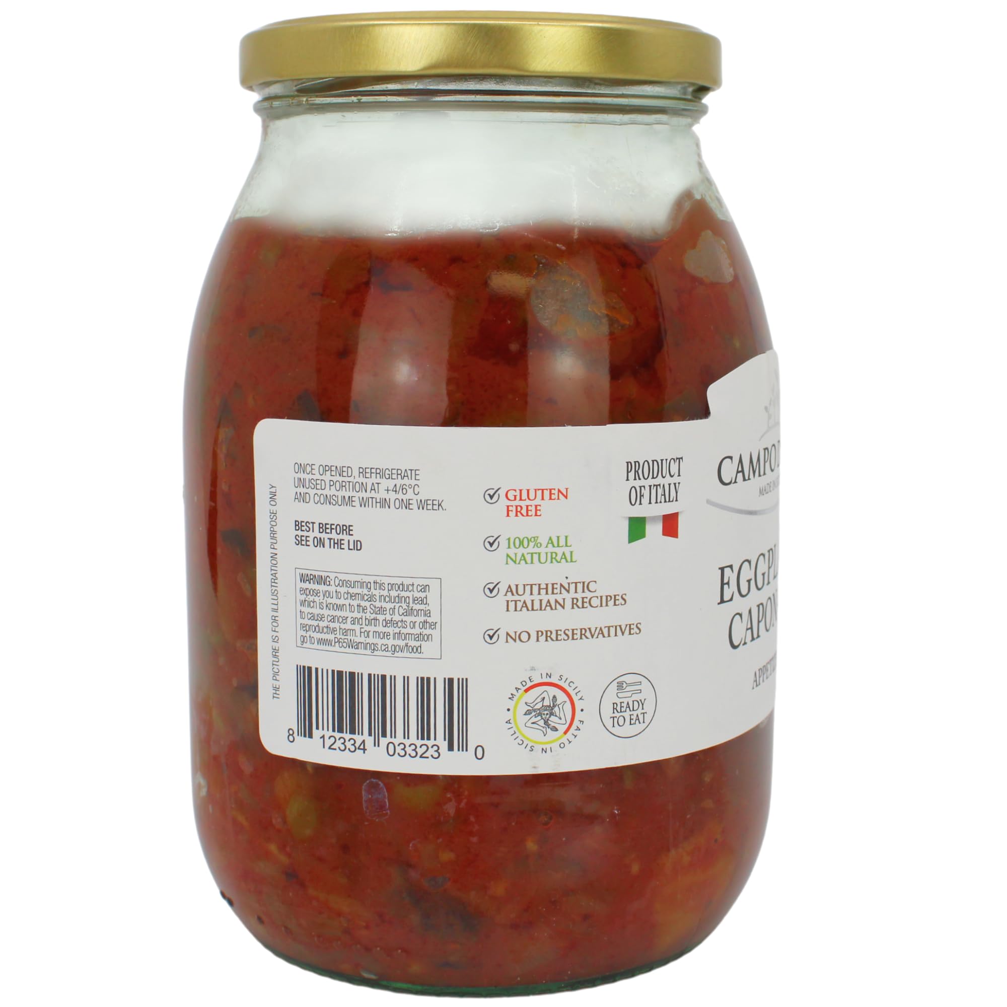 Campo D'Oro olives and capers highlight authentic Sicilian flavor in close-up.