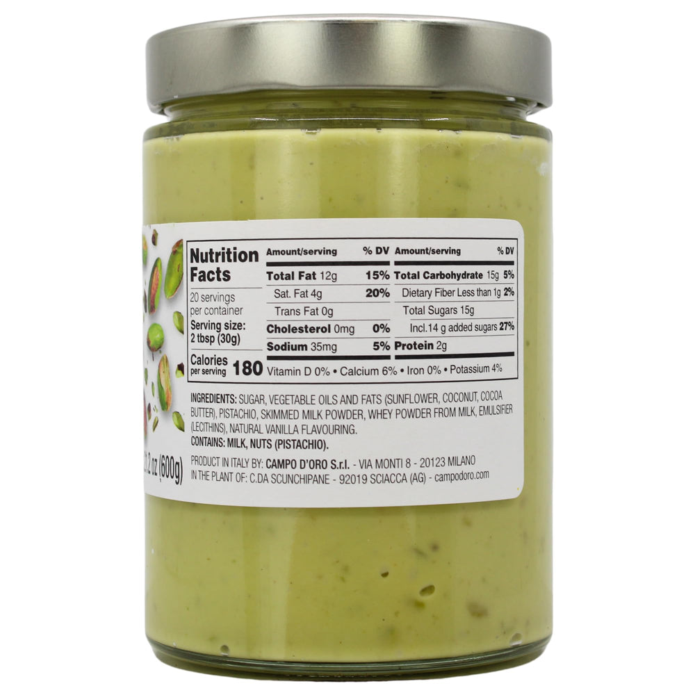 Campo D'Oro Pistachio Butter Sweet Cream on toast highlighting creamy indulgence.
