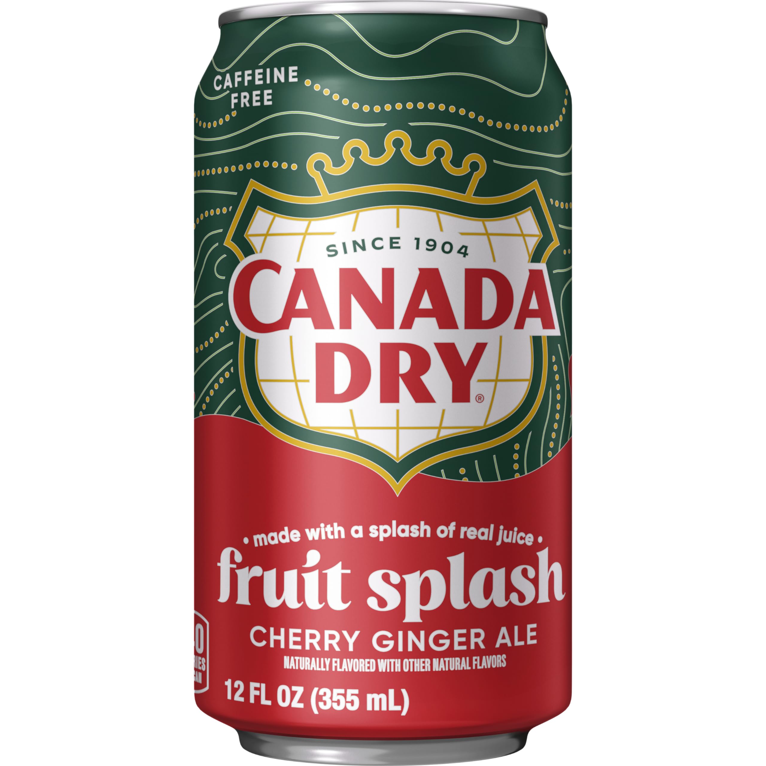 Close-up of Canada Dry Fruit Splash cherry ginger ale bottle cap