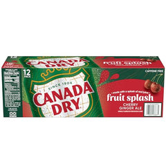 Pack of 12 Canada Dry Fruit Splash Cherry Ginger Ale cans ready for gatherings