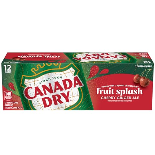 Canada Dry Fruit Splash Cherry Ginger Ale being poured into a glass for a crisp taste