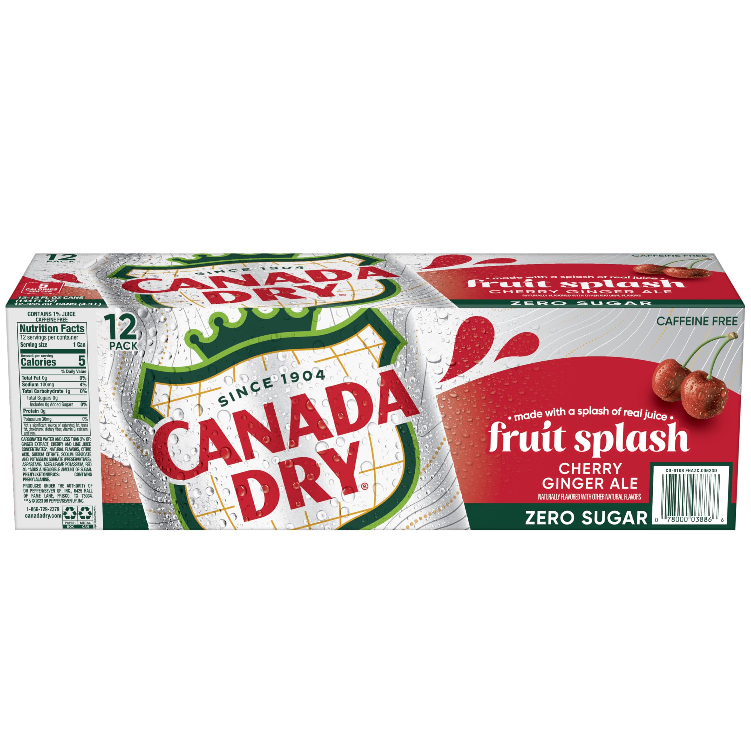 Canada Dry Fruit Splash Cherry Gingerale on a porch, inviting a relaxed moment.