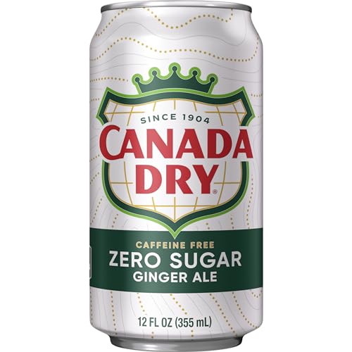 Canada Dry Zero Sugar Ginger Ale caffeine-free label—calorie-free refreshment.