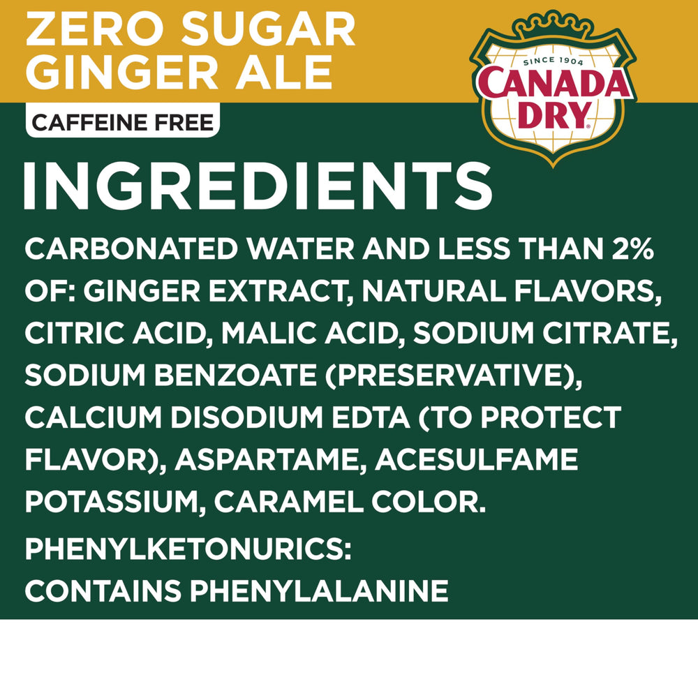 Canada Dry Zero Sugar Ginger Ale pack—great for sharing at gatherings.