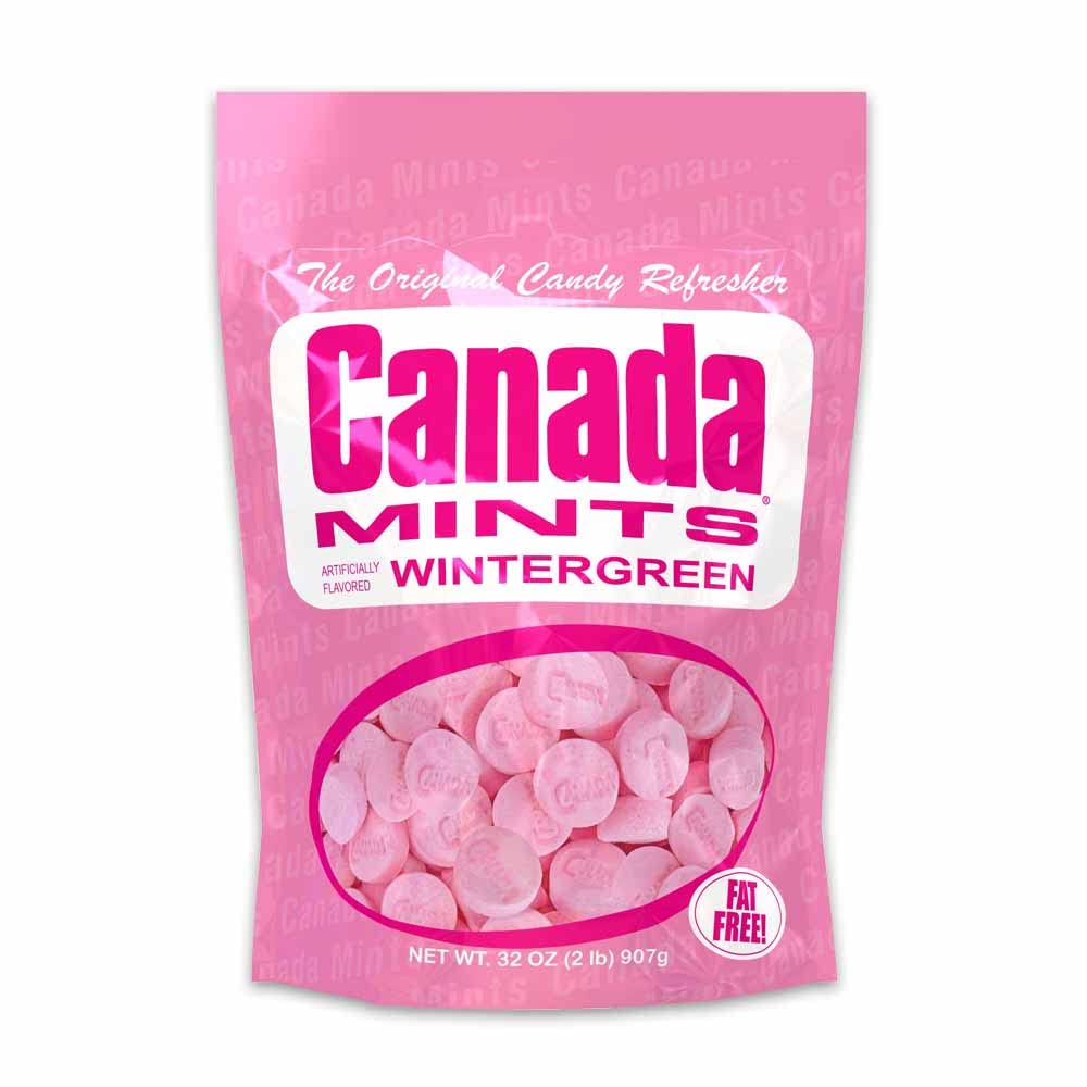 Canada Mints bulk bag with wintergreen mints ideal for sharing at home or office.