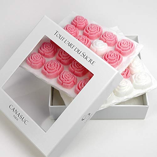 Canasuc Paris rose sugar pieces closeup showing natural pink coloring.