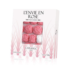 Canasuc Window Gift Box with rose sugar pieces, ideal for gifting and dessert garnish.