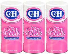 C&H Granulated Sugar canister with easy-pour spout for mess-free serving.