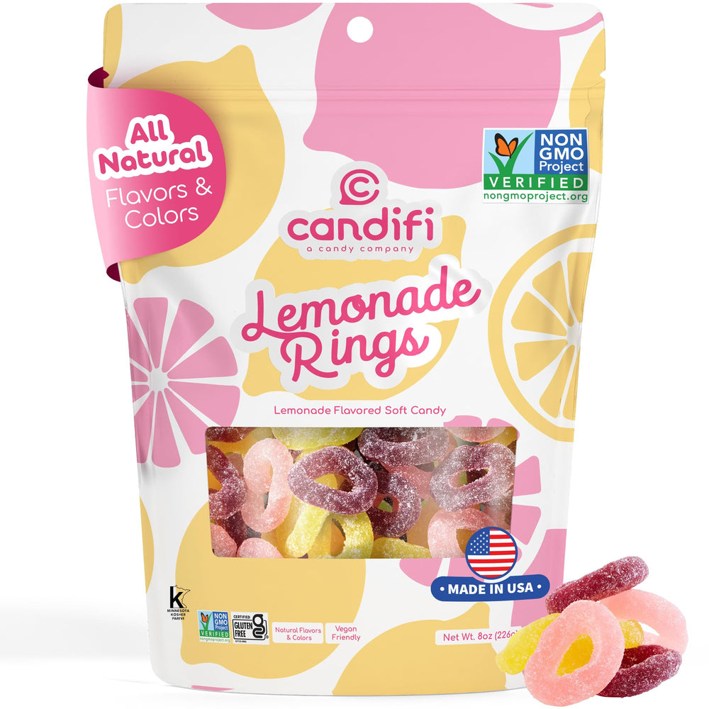 Candifi Lemonade Rings use natural dyes from real fruit and vegetable extracts.