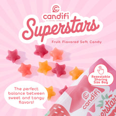 Assorted fruit-flavor stars: strawberry, tangerine, cherry, pomegranate