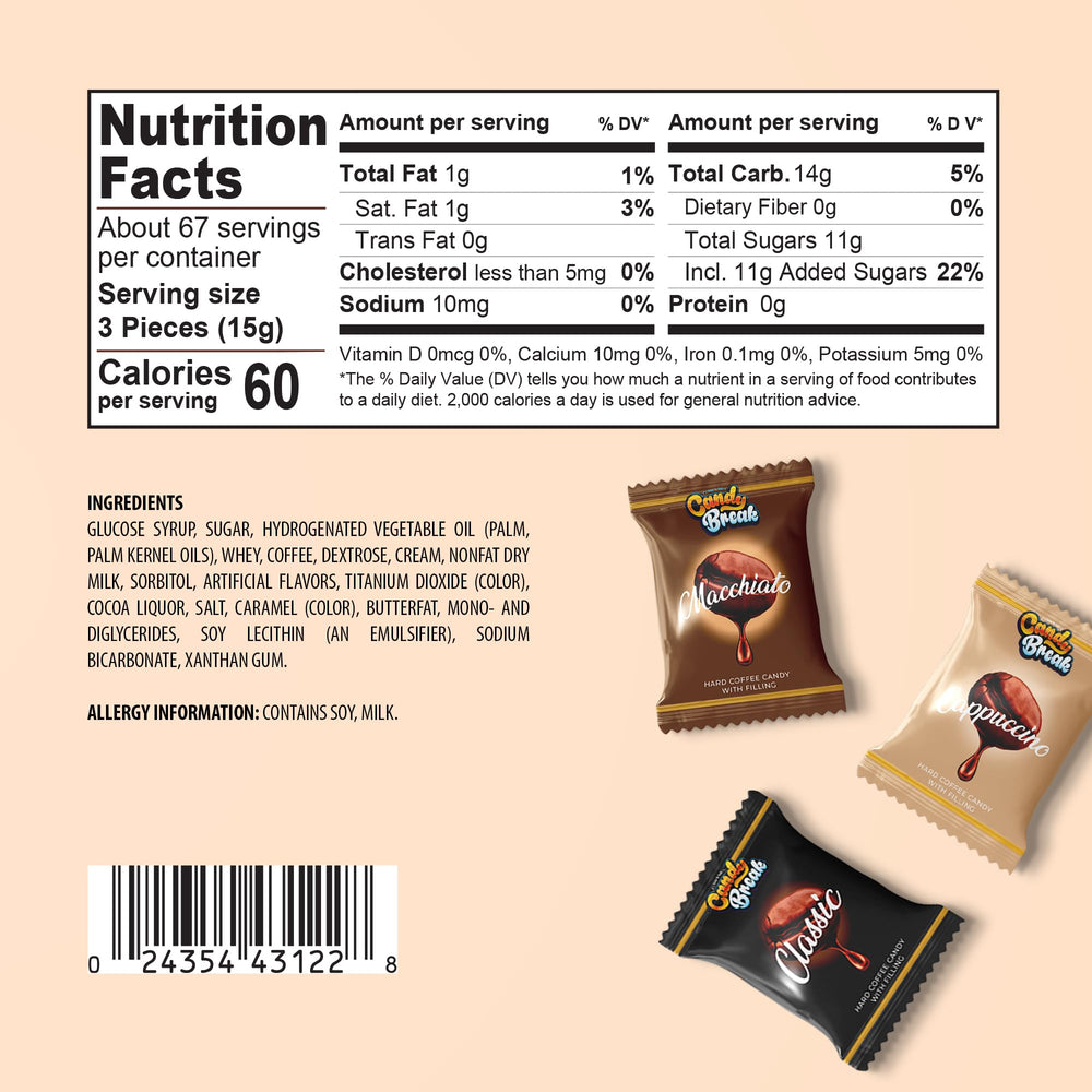 Candy Break Coffee Drops espresso candy delivers a bold energizing daytime treat