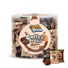 Candy Break Coffee Drops macchiato bag with individually wrapped candies for on-the-go flavor.