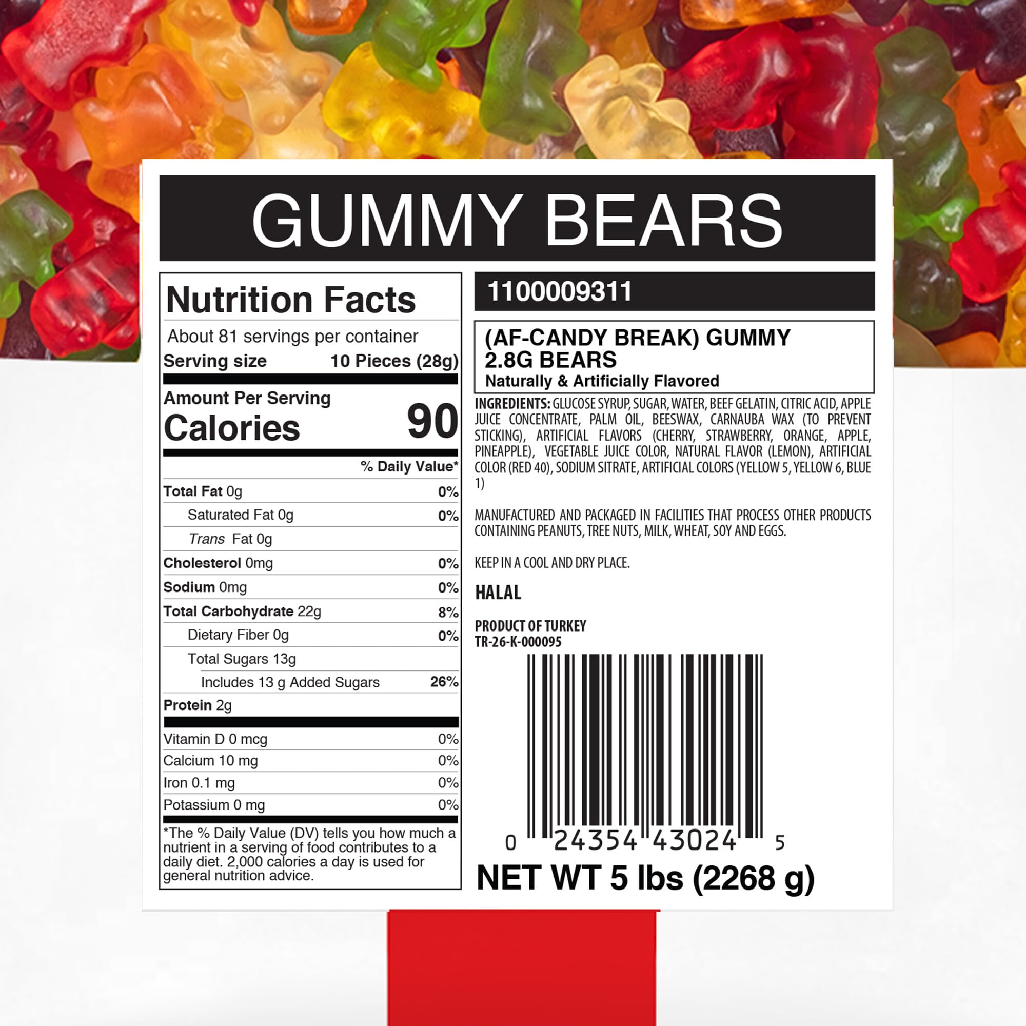 Candy Break Gummy Bears variety pack with six flavors for parties and treats