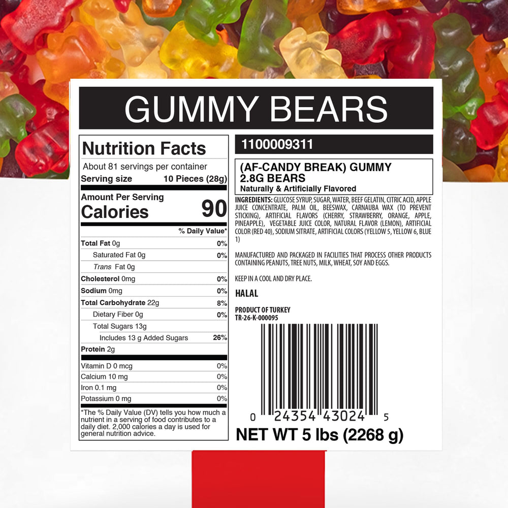 Candy Break Gummy Bears variety pack with six flavors for parties and treats