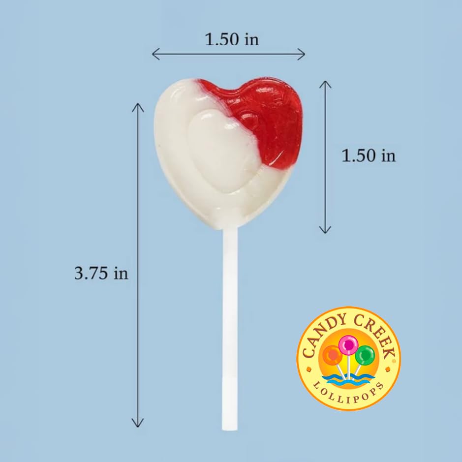 Candy Creek Heart Lollipop bulk carton emphasizes value with approximately 130 pops
