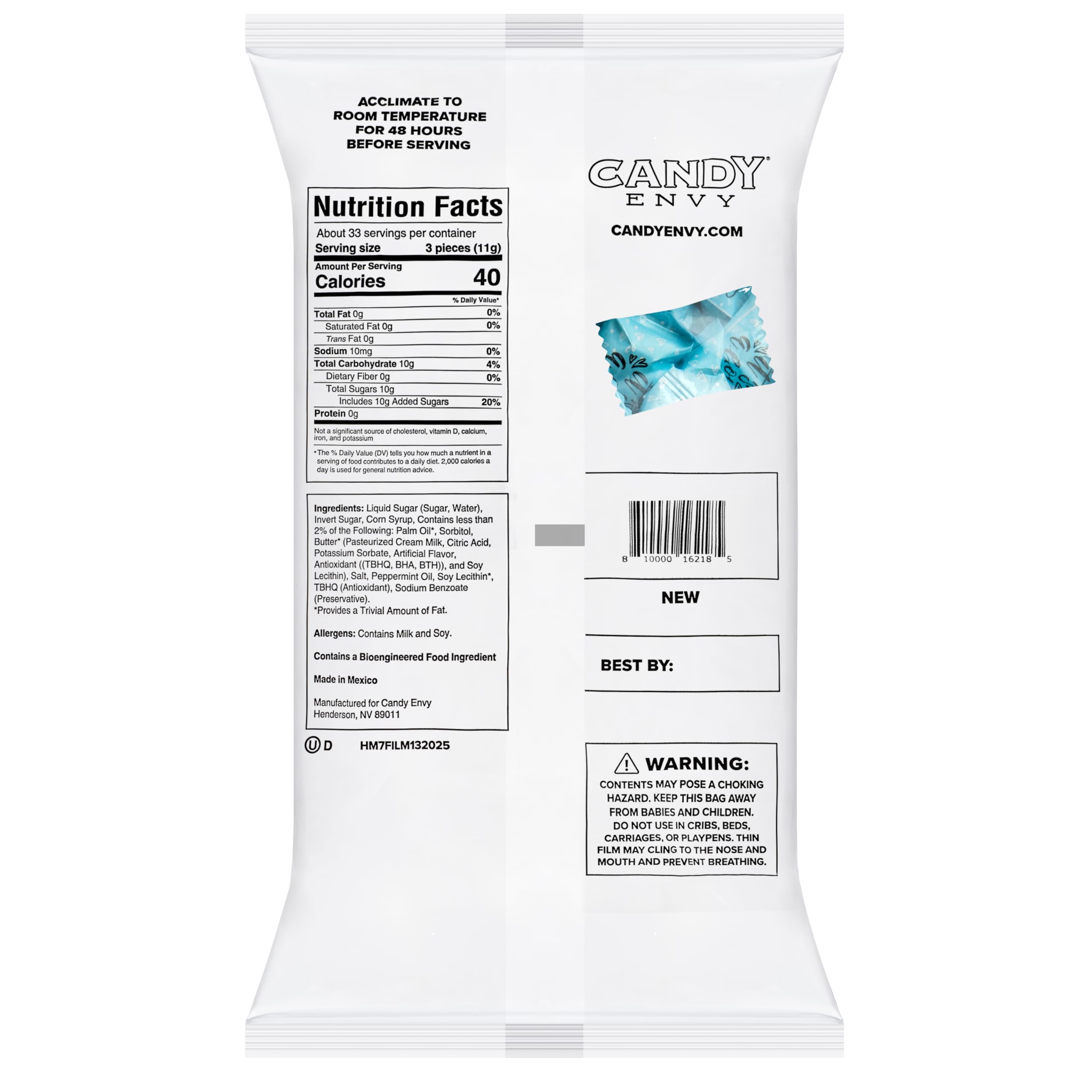 Candy Envy 100 wrapped mints ideal for easy grab-and-go at events.
