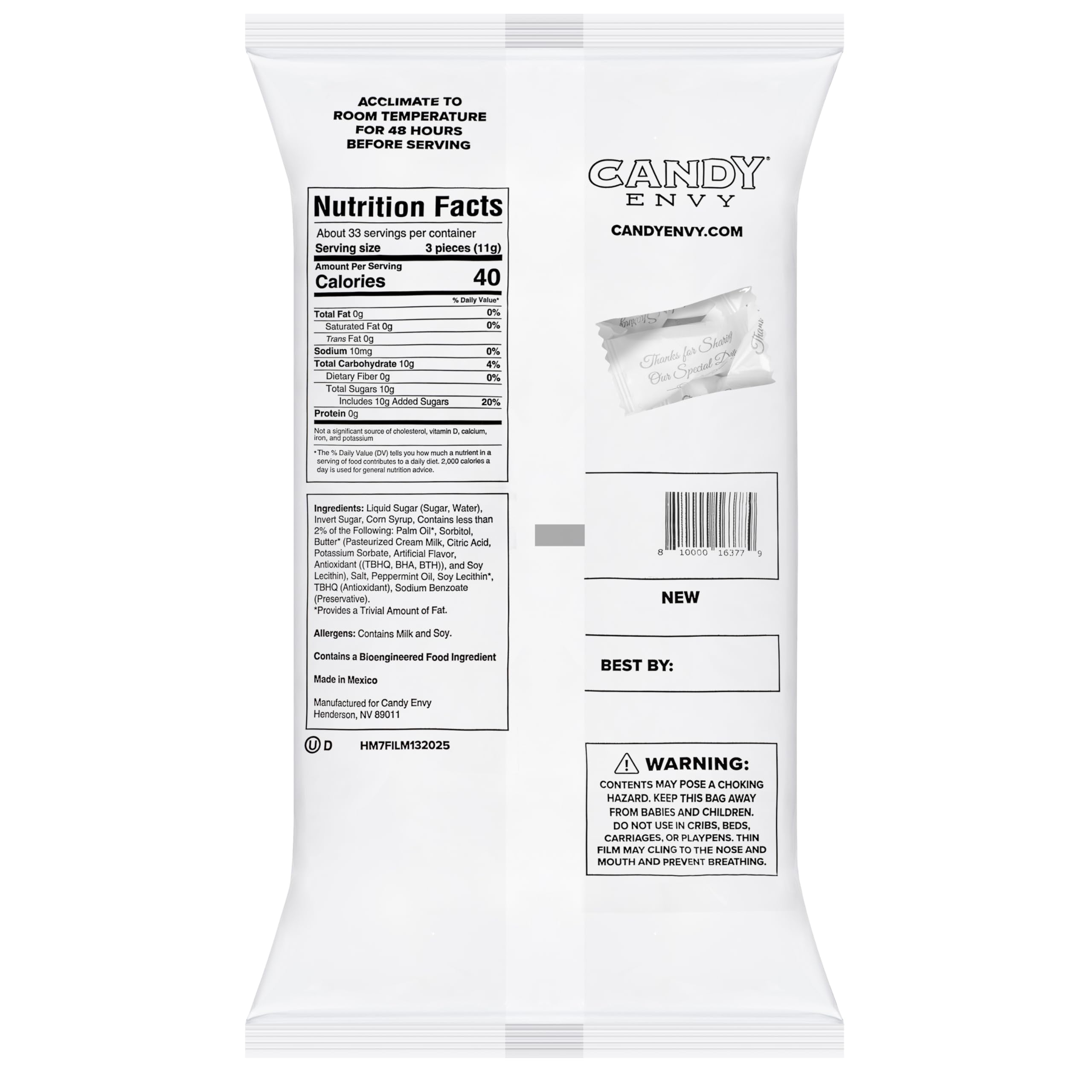 13 oz bag yields many servings for guests at events.