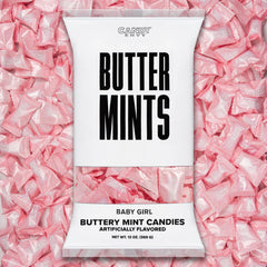 Candy Envy Baby Girl Buttermints 13oz bag; perfect for baby shower favors and guests