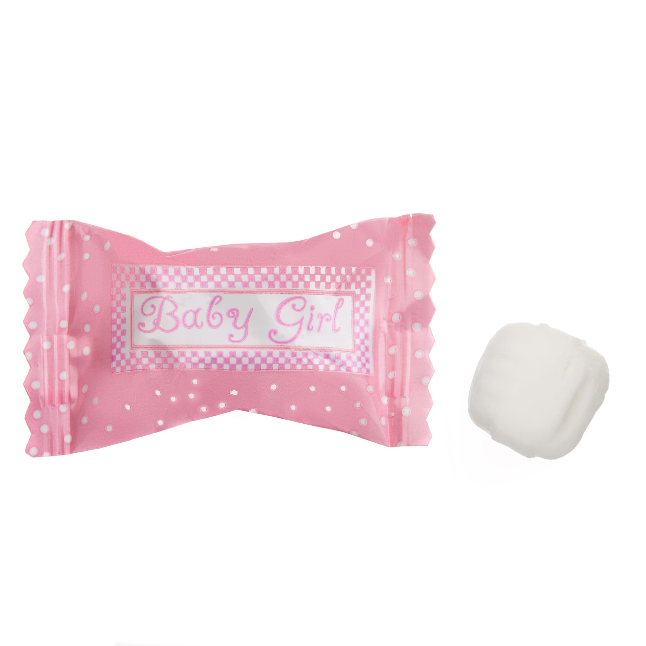 Closeup of Candy Envy packaging for Baby Girl Buttermints showing premium presentation