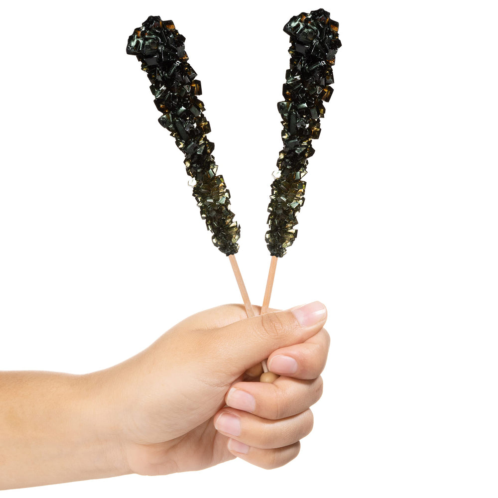 Candy Envy Black Rock Candy Stick length showcases seven inches of treat.