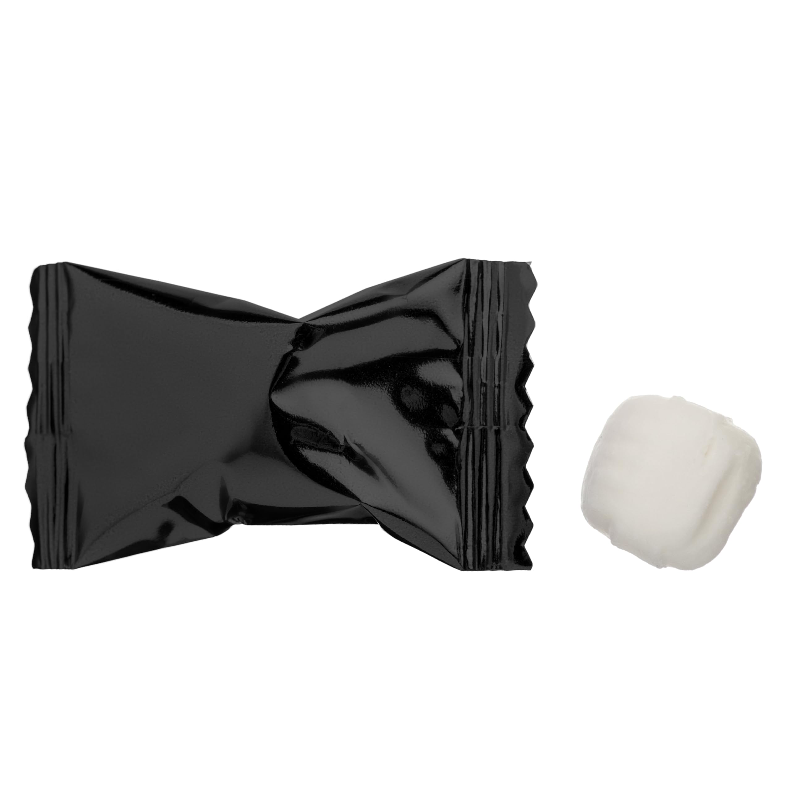 Candy Envy black-wrapped buttermints close-up for premium presentation