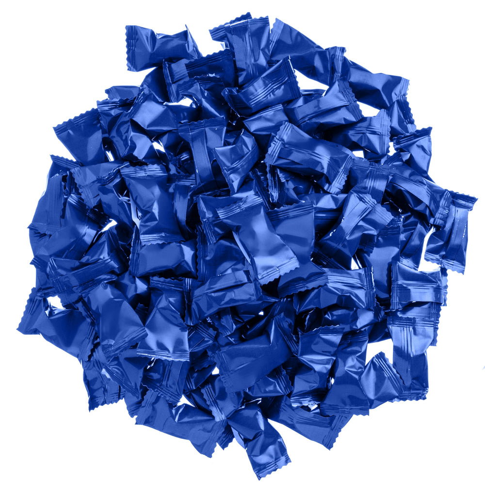 Candy Envy blue-wrapped buttermints candy-dish centerpiece option