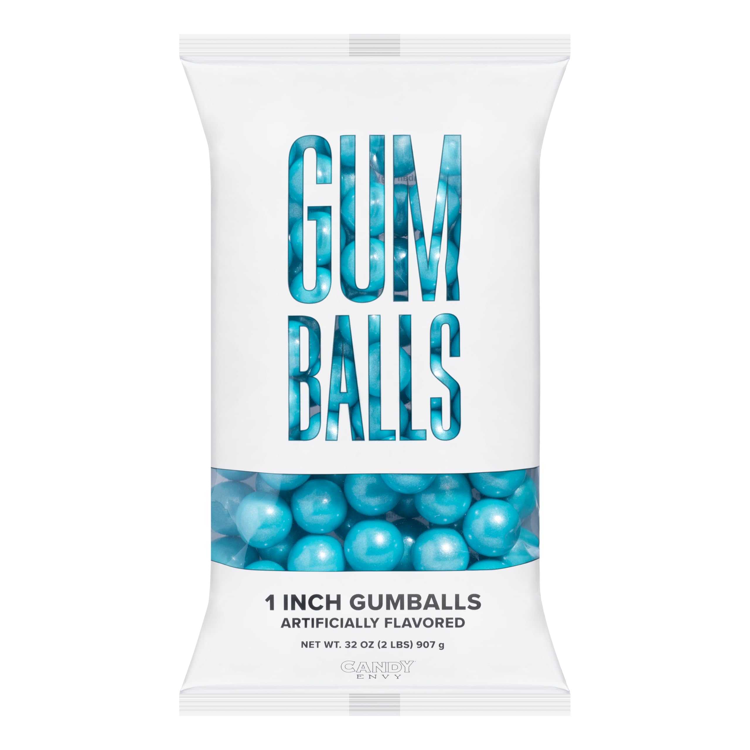 Candy Envy blueberry-flavored gumballs closeup with vibrant color