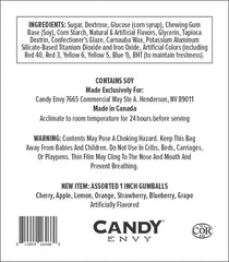 Vivid assorted flavors from Candy Envy gumballs offer colorful snacking options.